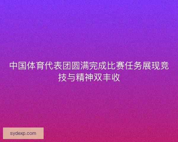中国体育代表团圆满完成比赛任务展现竞技与精神双丰收